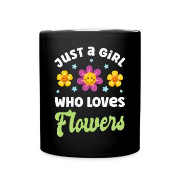Blume Blumen - Tasse einfarbig - Schwarz - Vorne