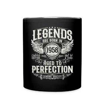 Né en 1958 Legends Cadeau d’anniversaire - Mug uni - noir - Devant
