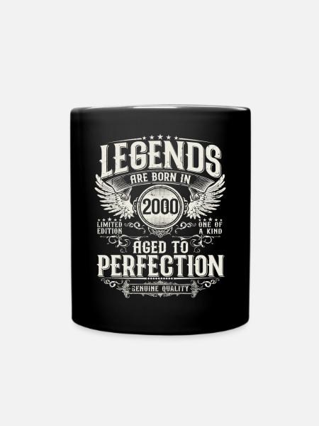 Jahrgang 2000 geboren Legenden Geburtstag Geschenk - Tasse einfarbig - Schwarz