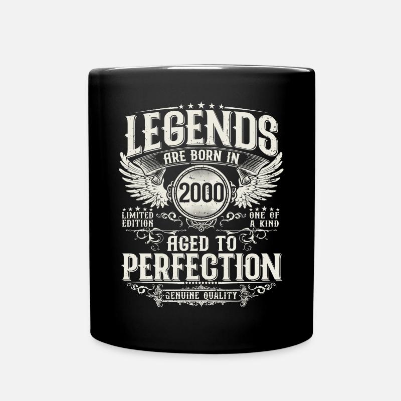 Jahrgang 2000 geboren Legenden Geburtstag Geschenk - Tasse einfarbig - Schwarz