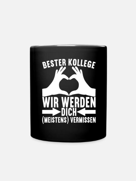 Abschiedsgeschenk Jobwechsel Kollege - Tasse einfarbig - Schwarz