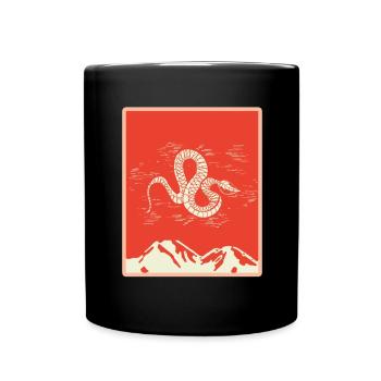 Schlange Tshirt - Tasse einfarbig - Schwarz - Vorne