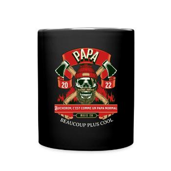 Papa bucheron cadeau fête des pères cool humour - Mug uni - noir - Devant