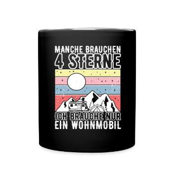 Camping Wohnmobil - Tasse einfarbig - Schwarz - Vorne