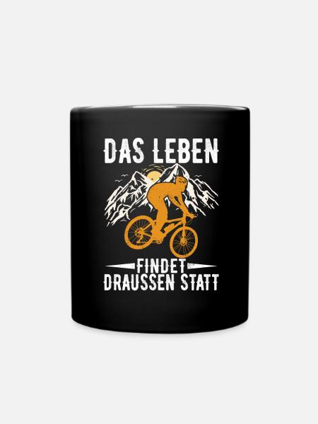 Fahrrad Fahrradfahren MTB - Tasse einfarbig - Schwarz