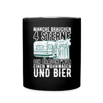 Camping Wohnmobil - Tasse einfarbig - Schwarz - Vorne