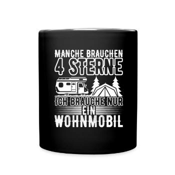 Camping Wohnmobil - Tasse einfarbig - Schwarz - Vorne