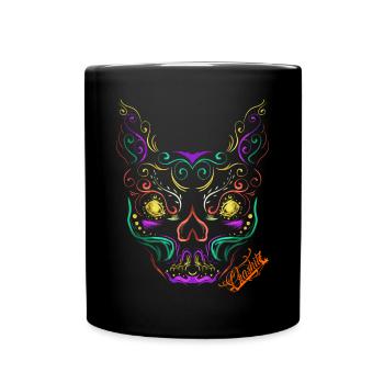 Frontdesign French Bulldog handmade by crashitz - Tasse einfarbig - Schwarz - Vorne