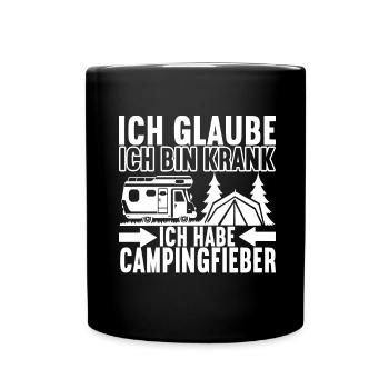 Camping Wohnmobil - Tasse einfarbig - Schwarz - Vorne