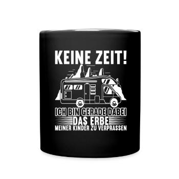 Camping Wohnmobil - Tasse einfarbig - Schwarz - Vorne