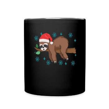 Paresseux de Noël - Mug uni - noir - Devant