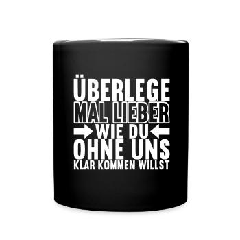 Abschiedsgeschenk Jobwechsel Kollege - Tasse einfarbig - Schwarz - Vorne