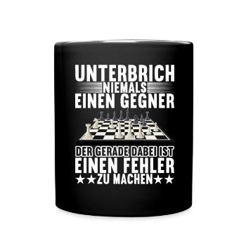 Schach Schachspieler - Tasse einfarbig - Schwarz - Vorne