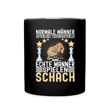 Schach Schachspieler - Tasse einfarbig - Schwarz - Vorne