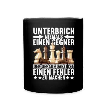 Schach Schachspieler - Tasse einfarbig - Schwarz - Vorne