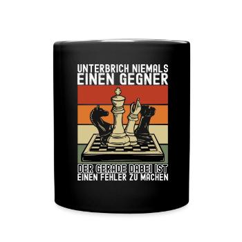 Schach Schachspieler - Tasse einfarbig - Schwarz - Vorne