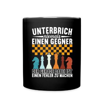 Schach Schachspieler - Tasse einfarbig - Schwarz - Vorne