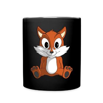 Süßer Cartoon Fuch - Tasse einfarbig - Schwarz - Vorne