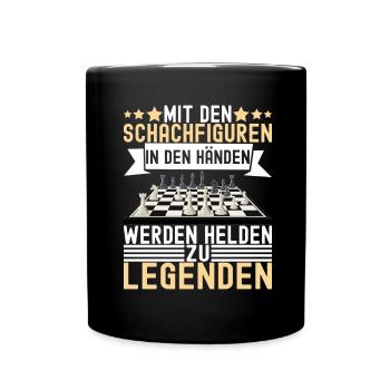Schach Schachspieler - Tasse einfarbig - Schwarz - Vorne