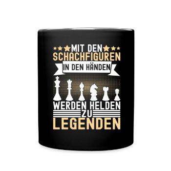 Schach Schachspieler - Tasse einfarbig - Schwarz - Vorne
