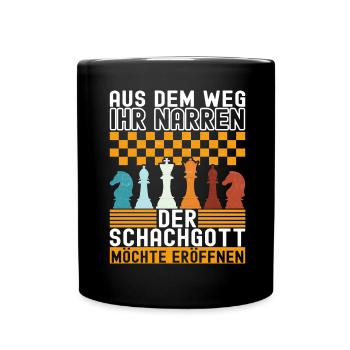 Schach Schachspieler - Tasse einfarbig - Schwarz - Vorne