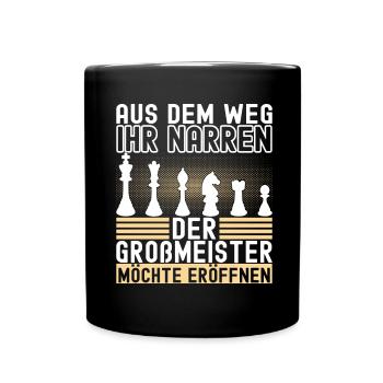 Schach Schachspieler - Tasse einfarbig - Schwarz - Vorne