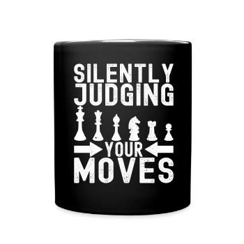 Schach Schachspieler - Tasse einfarbig - Schwarz - Vorne