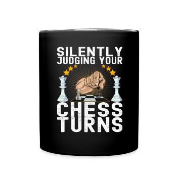 Schach Schachspieler - Tasse einfarbig - Schwarz - Vorne