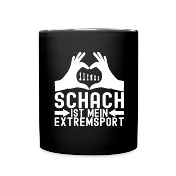 Schach Schachspieler - Tasse einfarbig - Schwarz - Vorne