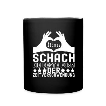 Schach Schachspieler - Tasse einfarbig - Schwarz - Vorne
