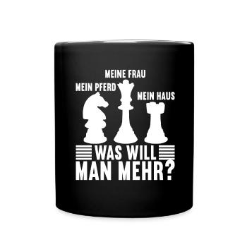 Schach Schachspieler - Tasse einfarbig - Schwarz - Vorne