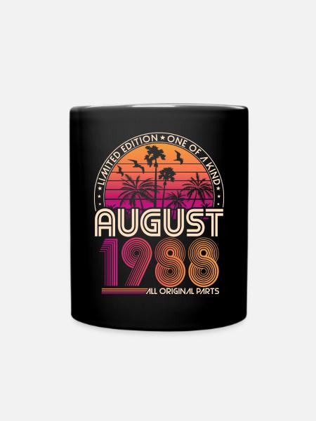 Août 1988 Vintage Anniversaire Rétro Cadeau - Mug uni - noir