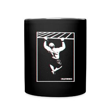 Calisthenics Pull-Up Glitch Design - Tasse einfarbig - Schwarz - Vorne