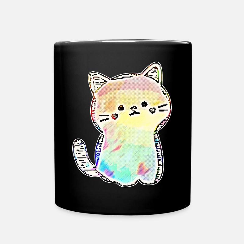 Die Redro Katze in Farbe - Tasse einfarbig - Schwarz