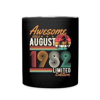 August 1982 Born Birthday Retro - Full Colour Mug - black - Front
