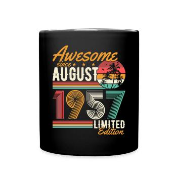 Août 1957 Naissance Anniversaire Rétro - Mug uni - noir - Devant