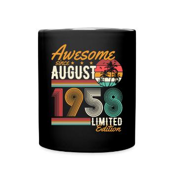 Août 1958 Naissance Anniversaire Rétro - Mug uni - noir - Devant