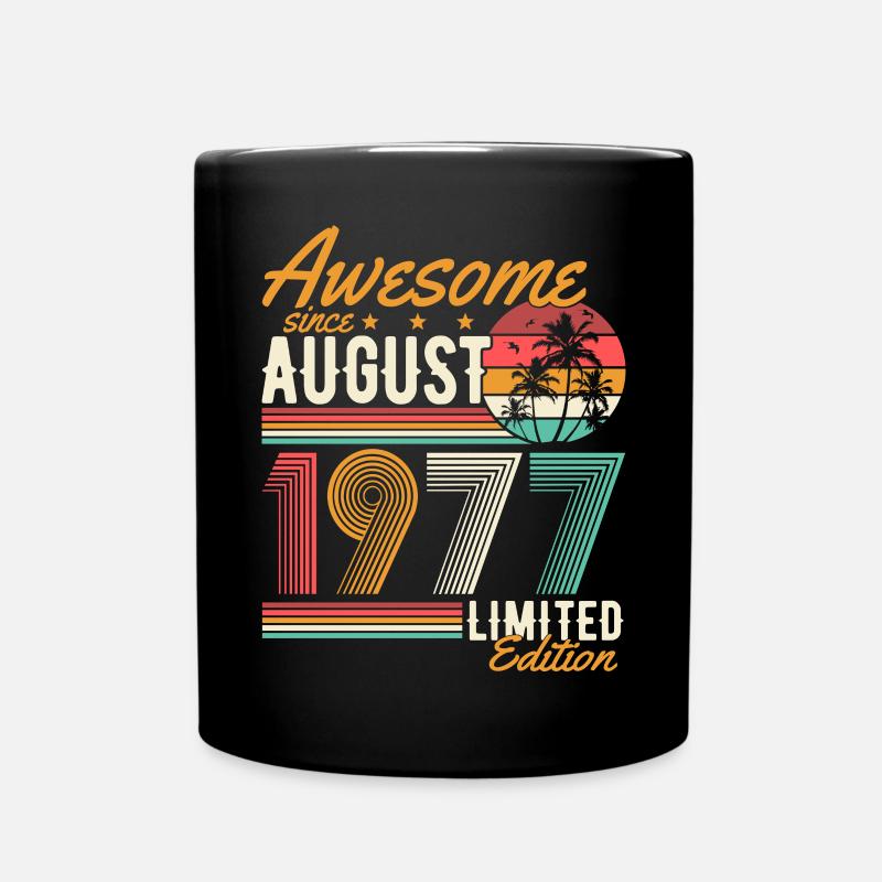 Août 1977 Naissance Anniversaire Rétro - Mug uni - noir