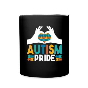 Autistic Autism Autistic - Full Colour Mug - black - Front