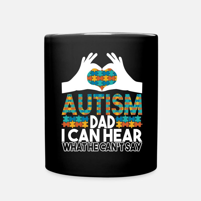 Autistic Autism Papa Autistic - Full Colour Mug - black