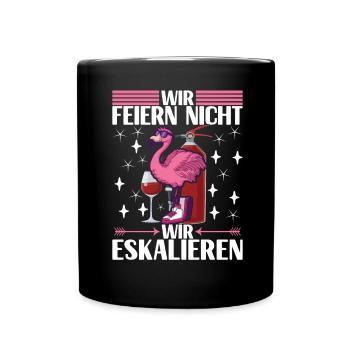 Saufen Party Alkohol Wein - Tasse einfarbig - Schwarz - Vorne
