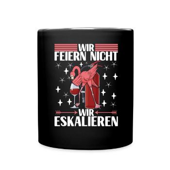 Saufen Party Alkohol Wein - Tasse einfarbig - Schwarz - Vorne