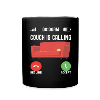 Laziness Lazy Long Shepherd Couch - Full Colour Mug - black - Front
