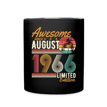 Août 1966 Naissance Anniversaire Rétro - Mug uni - noir - Devant