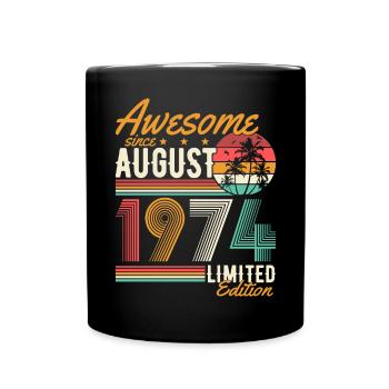 Août 1974 Naissance Anniversaire Rétro - Mug uni - noir - Devant