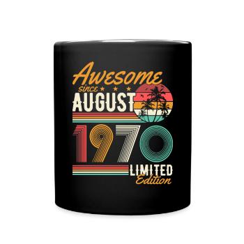 Août 1970 Naissance Anniversaire Rétro - Mug uni - noir - Devant
