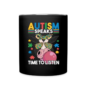 Autistic Autism Autistic - Full Colour Mug - black - Front