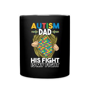 Autisme autistique Père Autiste - Mug uni - noir - Devant