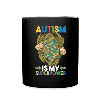 Autistic Autism Autistic - Full Colour Mug - black - Front
