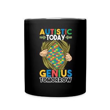 Autistic Autism Autistic - Full Colour Mug - black - Front